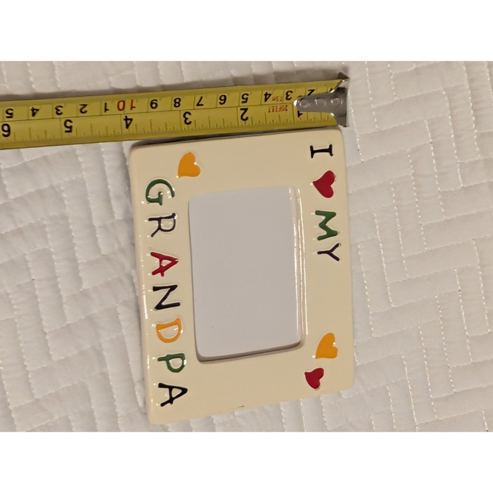 Vtg. I Love My Grandpa Picture Frame 5x4 Colorful Hearts Gift Grandfather - Picture 5 of 5